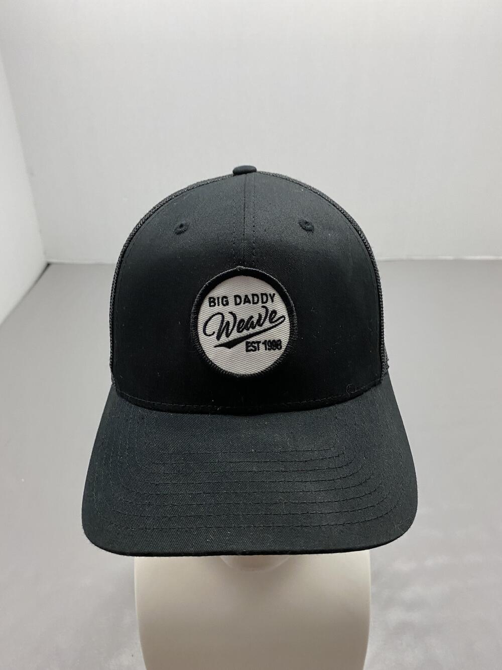 Big Daddy Weave Hat Cap Strap Back One Size Black Trucker Mesh Back Adjustable